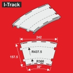 Hacker-Model HCTMC24130D - H0 - Bogen-Segment, für Märklin C, 360/437,5 mm30° (6 Stück)